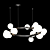 Asymmetric Glass Chandelier, White Shades 3D model small image 2