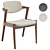 Modern Grey Fabric Dining Chair 3D model small image 2