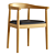 Elegant Walnut Wood Dining Chair 3D model small image 5