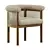 Elegant Jensen Dining Chair Cream 3D model small image 2