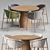 Scandinavian Dining Table Set 3D model small image 2