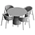 Scandinavian Dining Table Set 3D model small image 5