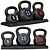 Zeny HDPE Kettlebell Set Rack 3D model small image 1