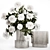 Peony Blossom Vase Set 3D model small image 1