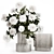 Peony Blossom Vase Set 3D model small image 7