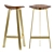 Sleek Wood and Brass Stool 3D model small image 1