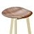 Sleek Wood and Brass Stool 3D model small image 4