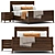 Modern RH Gael Panel Bed 3D model small image 1