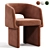 Modern Velvet Dining Chair 2015 3D model small image 1
