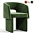 Modern Velvet Dining Chair 2015 3D model small image 4