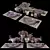 Elegant Violet Table Setting Kit 3D model small image 1