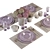 Elegant Violet Table Setting Kit 3D model small image 7