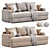 Contemporary Viola Fabric Sofa 3D model small image 2