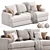 Contemporary Viola Fabric Sofa 3D model small image 3