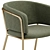 Modern Beige Chenille Chair with Gold Finish 3D model small image 4