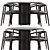 Modern Black Dining Set 12 3D model small image 1