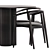 Modern Black Dining Set 12 3D model small image 2