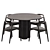 Modern Black Dining Set 12 3D model small image 3