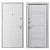 Modern Metal Entry Door Set 3D model small image 4