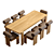 Restoration Hardware Vigo Teak Set 3D model small image 2