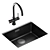 Modern Black Kitchen Sink Set 3D model small image 2
