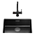 Modern Black Kitchen Sink Set 3D model small image 3