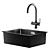 Modern Black Kitchen Sink Set 3D model small image 5
