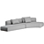 Elegant Cozy Curve Sofa Set 3D model small image 2