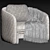 Laredoute Bouclé Fabric Armchair 3D model small image 6