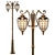 European Style Aluminum Garden Street Lamp 3D model small image 1