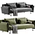 Elegant Twils Harold 3-Seater Sofa 3D model small image 2