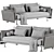 Elegant Twils Harold 3-Seater Sofa 3D model small image 5