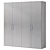 Metal Wood Gray Bingo Wardrobe 3D model small image 6