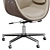  Gray Leather High-Back Office Chair 3D model small image 5