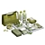 Green Kitchen Decor Set, Modular Design (Corona/Vray) 3D model small image 2