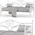 Stylish Metal Daybed in Slate Gray 3D model small image 4