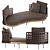 Elegant Torii Outdoor Sofa Set 3D model small image 4