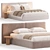 Sleek Double Bed Frame 3D model small image 1