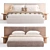 Sleek Double Bed Frame 3D model small image 3