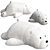 Soft Toy White Bear Plush 3D model small image 3