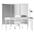 Open Office Workstation with Partitions 3D model small image 7