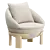 Elegant Tambour Armchair Design 3D model small image 1