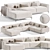 Stylish Marlet Corner Sofa Set 3D model small image 1