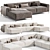 Stylish Marlet Corner Sofa Set 3D model small image 2
