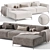 Stylish Marlet Corner Sofa Set 3D model small image 5