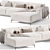 Stylish Marlet Corner Sofa Set 3D model small image 6
