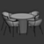 Modern Dining Set Furniture Kit 3D model small image 3