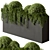 Outdoor Plant Box Greenery Set 3D model small image 1