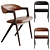 Elegant Anita Leather Dining Chair 3D model small image 1