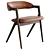 Elegant Anita Leather Dining Chair 3D model small image 2